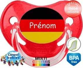 Drapeau allemagne + prénom: Sucette Physiologique-su7.fr