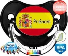 Drapeau espagne + prénom: Sucette Physiologique-su7.fr