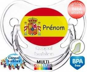 Drapeau espagne + prénom: Sucette Physiologique-su7.fr