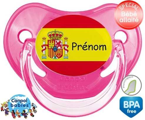 Drapeau espagne + prénom: Sucette Physiologique-su7.fr