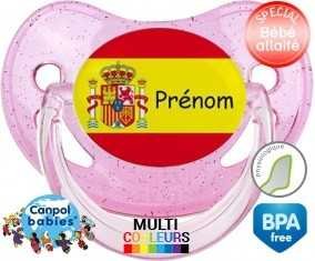 Drapeau espagne + prénom: Sucette Physiologique-su7.fr