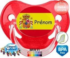 Drapeau espagne + prénom: Sucette Physiologique-su7.fr