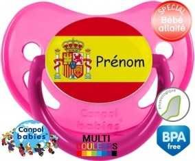 Drapeau espagne + prénom: Sucette Physiologique-su7.fr