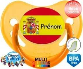 Drapeau espagne + prénom: Sucette Physiologique-su7.fr