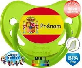 Drapeau espagne + prénom: Sucette Physiologique-su7.fr