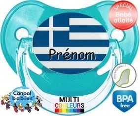 Drapeau grèce + prénom: Sucette Physiologique-su7.fr