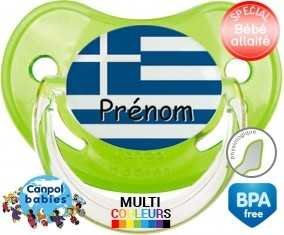 Drapeau grèce + prénom: Sucette Physiologique-su7.fr