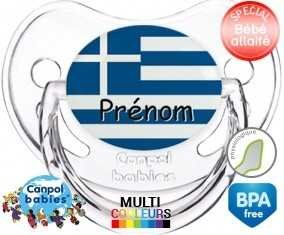 Drapeau grèce + prénom: Sucette Physiologique-su7.fr