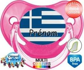 Drapeau grèce + prénom: Sucette Physiologique-su7.fr