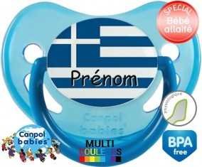 Drapeau grèce + prénom: Sucette Physiologique-su7.fr