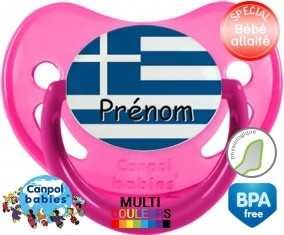 Drapeau grèce + prénom: Sucette Physiologique-su7.fr