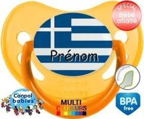 Drapeau grèce + prénom: Sucette Physiologique-su7.fr