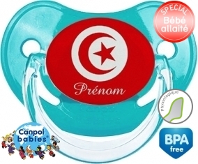 Tetine Drapeau tunisie + prénom embout Physiologique personnalisée