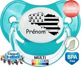 Tetine Bretagne + prénom style 1 embout Physiologique personnalisée