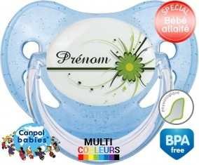 Fleur verte + prénom: Sucette Physiologique-su7.fr