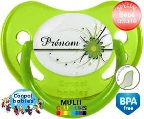 Fleur verte + prénom: Sucette Physiologique-su7.fr