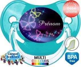 Papillon de nuit + prénom : Sucette Physiologique personnalisée