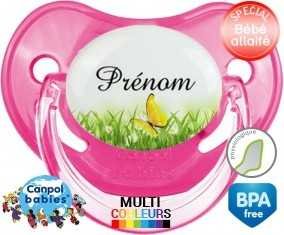 Papillon vert + prénom: Sucette Physiologique-su7.fr