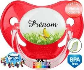 Papillon vert + prénom: Sucette Physiologique-su7.fr