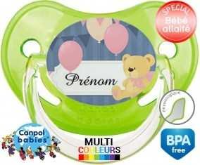 Ourson et ballon + prénom: Sucette Physiologique-su7.fr