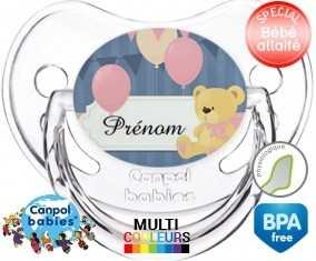 Ourson et ballon + prénom: Sucette Physiologique-su7.fr