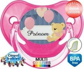 Ourson et ballon + prénom: Sucette Physiologique-su7.fr