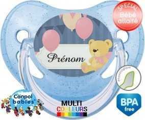 Ourson et ballon + prénom: Sucette Physiologique-su7.fr