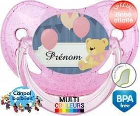 Ourson et ballon + prénom: Sucette Physiologique-su7.fr