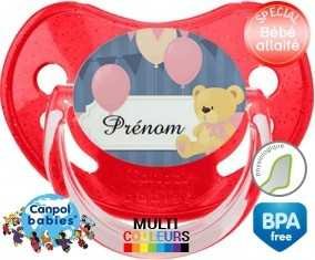 Ourson et ballon + prénom: Sucette Physiologique-su7.fr