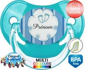 Pied de bebe + prénom : Sucette Physiologique personnalisée