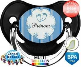 Pied de bebe + prénom: Sucette Physiologique-su7.fr