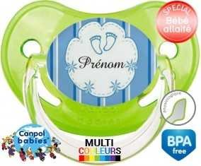 Pied de bebe + prénom: Sucette Physiologique-su7.fr