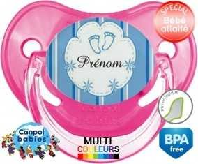 Pied de bebe + prénom: Sucette Physiologique-su7.fr