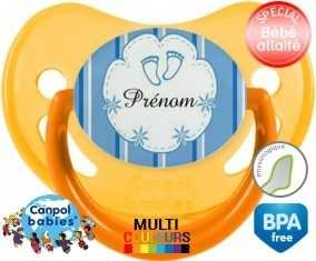 Pied de bebe + prénom: Sucette Physiologique-su7.fr