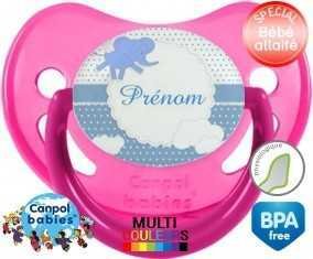 Elephant bleu + prénom: Sucette Physiologique-su7.fr