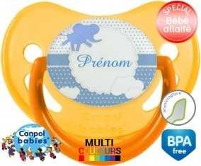 Elephant bleu + prénom: Sucette Physiologique-su7.fr