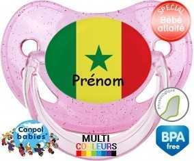 Drapeau senegal + prénom: Sucette Physiologique-su7.fr