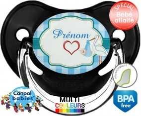 Cigogne + prénom: Sucette Physiologique-su7.fr