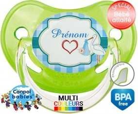 Cigogne + prénom: Sucette Physiologique-su7.fr
