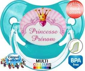 Design princesse + prénom : Sucette Physiologique personnalisée