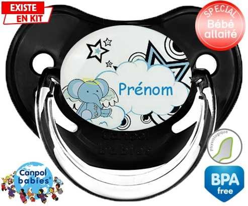 Eléphant style3 + prénom: Sucette Physiologique-su7.fr