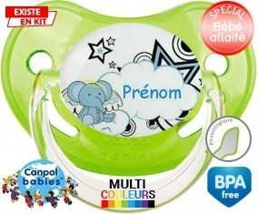 Eléphant style3 + prénom: Sucette Physiologique-su7.fr