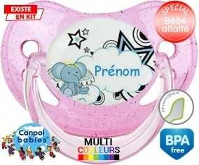Eléphant style3 + prénom: Sucette Physiologique-su7.fr