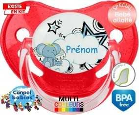 Eléphant style3 + prénom: Sucette Physiologique-su7.fr
