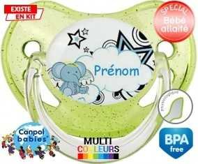 Eléphant style3 + prénom: Sucette Physiologique-su7.fr