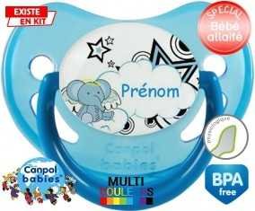 Eléphant style3 + prénom : Sucette Physiologique