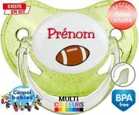 Ballon rugby style1 + prénom: Sucette Physiologique-su7.fr