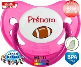 Ballon rugby style1 + prénom: Sucette Physiologique-su7.fr