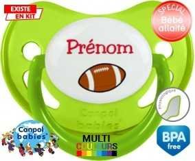 Ballon rugby style1 + prénom: Sucette Physiologique-su7.fr
