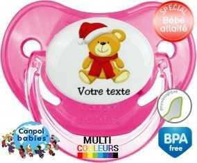 Ourson noël + prénom: Sucette Physiologique-su7.fr